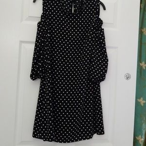 City studio cold shoulder polka dot dess Small